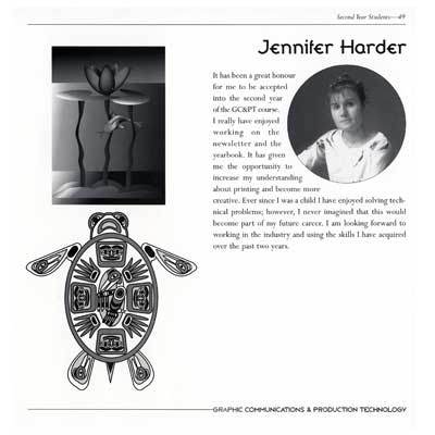 My year book page with artwork